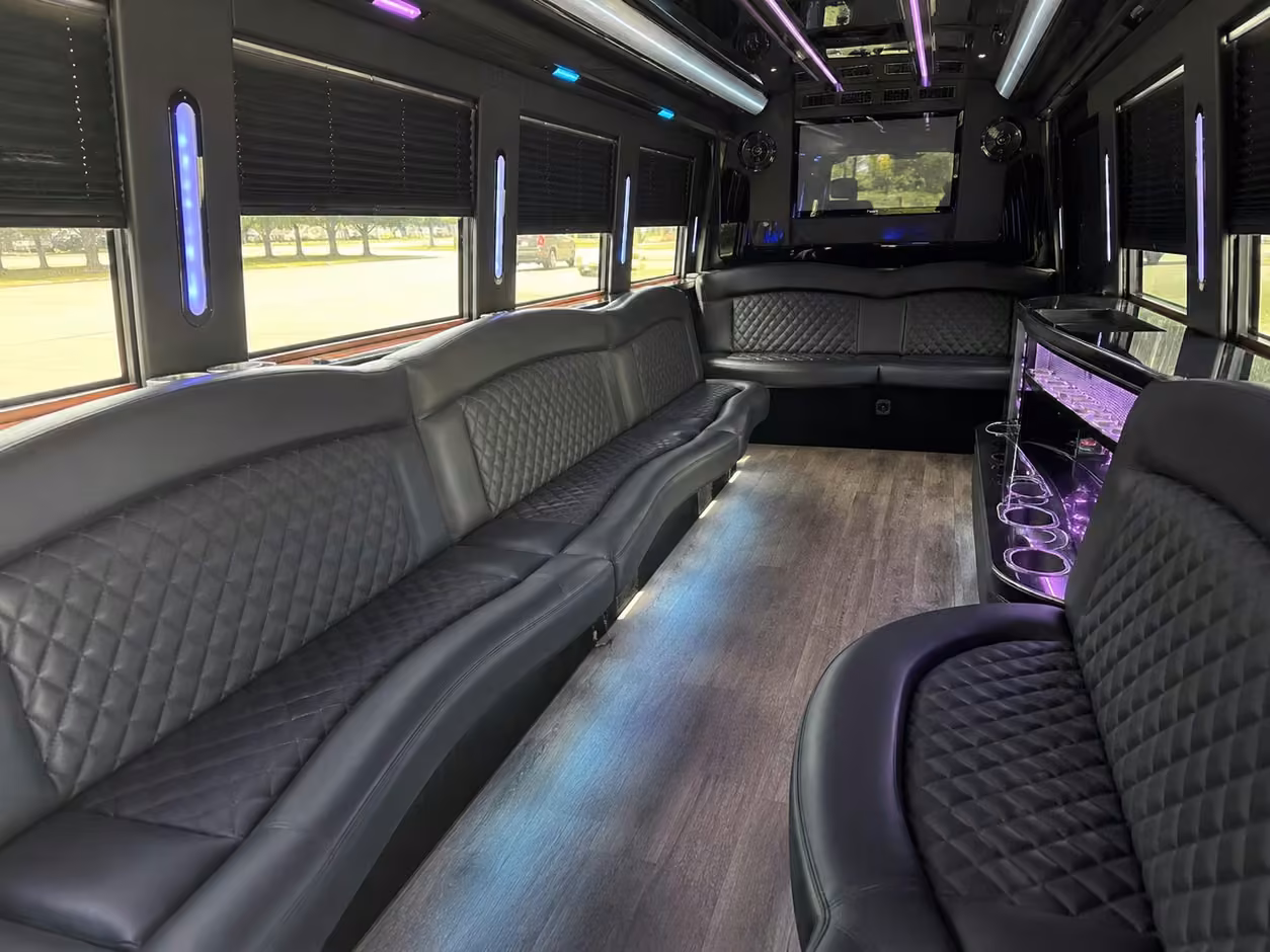 15 passenger party bus interior