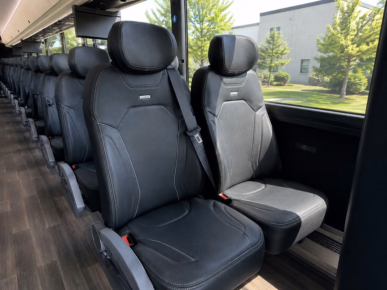 40 56 passenger charter bus inside